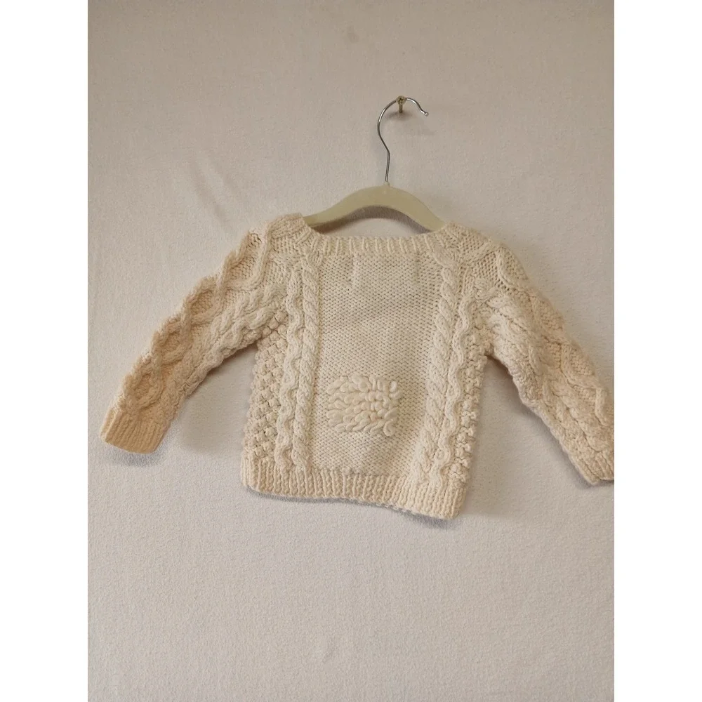 Aran islands Ireland wool sheep sweater baby thick chunky knit small